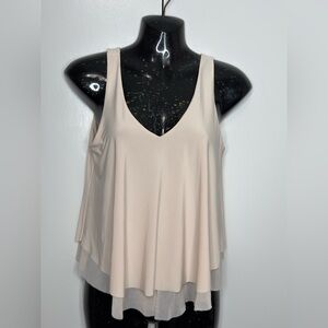 Express Ivory Layered V-Neck Sleeveless Women Camisole Size XS NWOT